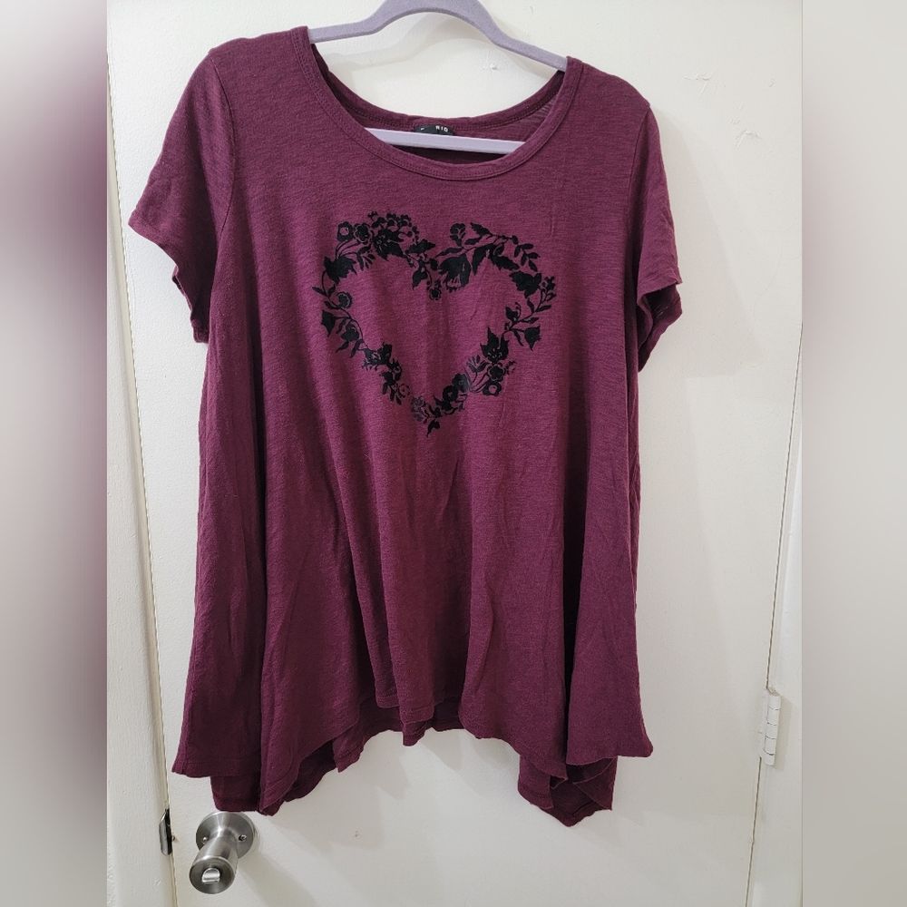 Torrid Purple Heart Graphic Top